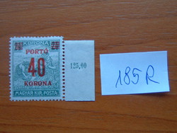 MAGYAR KIR. POSTA 40 2-1/2 KORONA 1923 -1924 1922-es postai bélyeg, pirosra nyomtatva 185R