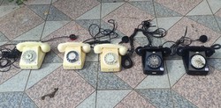 Retro, telefon, fehér,fekete kirakat berendezés, 5db,kellék, színház színdarab,film, kirakat