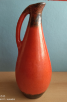 Dekoratív pesthidegkúti kerámia váza, jelzett Csizmadia Margit