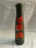 Retro mázas kerámia váza 32,5 x 8 cm