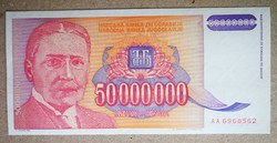 Jugoszlávia 50.000.000 Dinara 1993 UNC