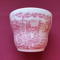 Angol bordó jelenetes porcelán csésze