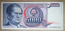 Jugoszlávia 5000 Dinara 1985 Unc