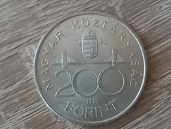 Régi magyar érmék_Ezüst 200 Ft-os Magyar Nemzeti Bank_1993