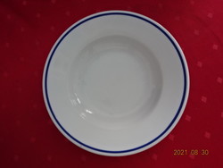 Zsolnay porcelain, deep plate with blue stripes, diameter 23.8 cm. He has!