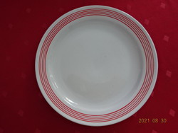 Zsolnay porcelain small plate, with five red stripes on the edge, diameter 19.3 cm. He has!