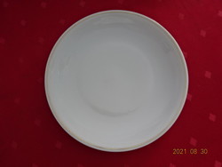 Alföldi porcelain small plate, snow-white, with gold border, diameter 19.5 cm. He has!