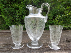 Rare, beautiful marked baccarat jug and glass