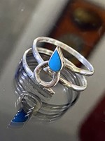 Különleges ezüst gyűrű, kis Türkiz kővel