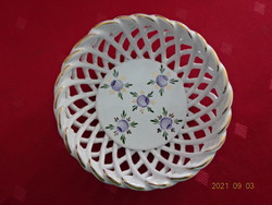 Herend glazed pottery, centerpiece with wicker edges, hand - painted - final. He has!