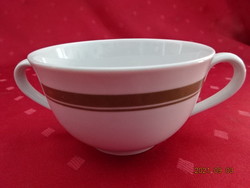 Zsolnay porcelain soup cup with a greenish-gray stripe, diameter 10.5 cm. He has!