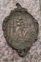 Asztali dísz fali dísz különleges rokokó díszes réz, bronz öntvény