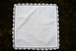 Crochet lace old handkerchief tray handkerchief 26 x 26 cm Art Nouveau pattern