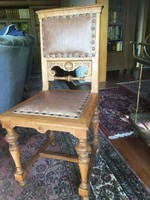 1880 As leather antique braid style chair.