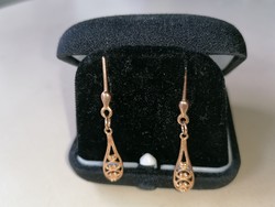 Gold Russian 585 14 carat openwork pattern earrings