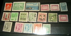 18 Piece communist Chinese stamp People's Republic of China sun yat sen japanese occupation great wall é etc.