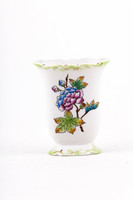 Herend, Victorian patterned hand-painted porcelain cigarette holder and ashtray, flawless! (P016)