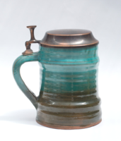 Maiden Craftsman Ceramic Beer Mug - Blue Crafts Retro Krigli
