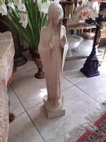 Antique alabarstrom with the statue of the Virgin Mary 72x10x20cm signed from 1913 Eucharistic