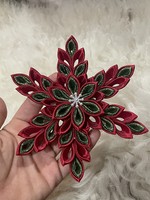Gyönyörű Mikulásvirág karácsonyfadísz kézimunka