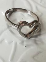 Ezüst 800-as szíves gyűrű, jelzett