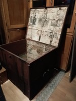 Burgundy travel chest, 19th century iron chest