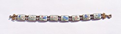 Retro 20.6 cm. Long floral fire enamel bracelet
