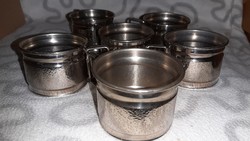 Metal tea cup holders with handles - 6 pcs.