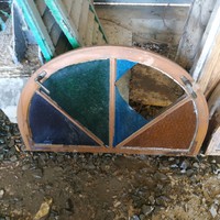 Arched window with colored glass