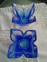 Svéd Orrefors kristály üveg a kék szín több árnyalatában, gravírozott márka jelzéssel!