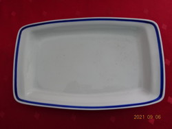 Lowland porcelain bowl with blue stripes. Its size is 23.5 x 14.5 x 2.5 cm. He has!