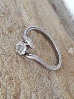 Silver 800 master solitaire stone ring