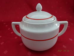 Zsolnay porcelain sugar bowl with antique shield seal and red stripe. He has!