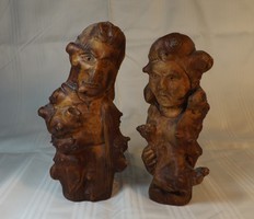 Gyökér fa szobor pár