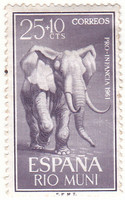 Río muni (so called mbini a fang) half postage stamp 1961