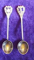 Pair of old Indian silver plated spoons