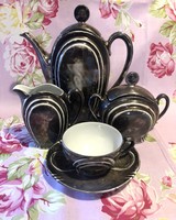 Shabby vintage silver plated porcelain knitting set