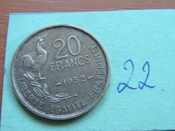 FRANCIA 20 FRANCS FRANK 1952 ( G. GUIRAUD) 4 TOLL,KAKAS  22.