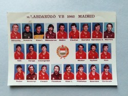 Hungarian national football team 1982 Madrid World Cup, postcard postcard, 1980s
