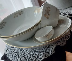 Mz-Moritz Zdekauer Czech/Czechoslovak/50+years old porcelain tableware,gold border gold cornflower
