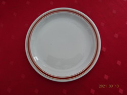 Lowland porcelain small plate with brown stripe, diameter 16.8 cm. He has!
