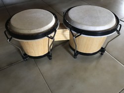 Bongo drum pair drum wood leather