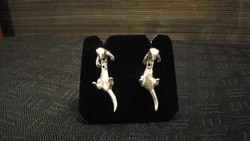 Silver ferret earrings