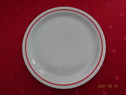 Zsolnay porcelain small plate with red stripe, diameter 19.5 cm. He has!