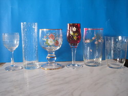 6 different solitaire extra nice glass glasses!