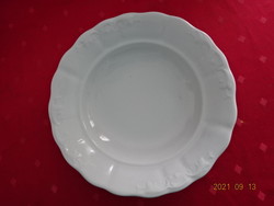 Zsolnay porcelain deep plate, antique, shield stamped, printed pattern, white. He has!