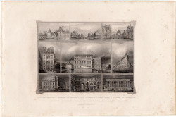 Párizs (1), acélmetszet 1843, Payne's Universum, eredeti, 12 x 16, metszet, Neuilly, Versailles