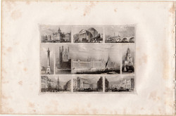 London (3), acélmetszet 1843, Payne's Universum, eredeti, 12 x 16, metszet, Anglia, Parlament