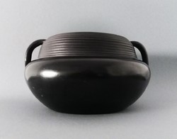 Art-deco / Art Nouveau marked black ceramic pot with pot, 1910s