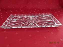 Lead crystal cake tray, size 29.5 x 14.5 x 2 cm. He has!
